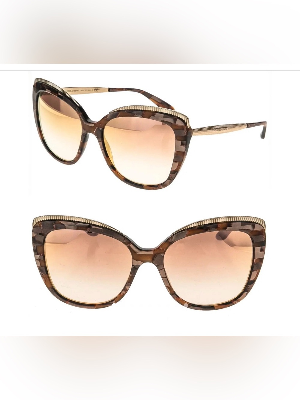 Dolce & Gabbana ✨ Cat Eye Sunglasses with Rose Gradient Lenses w/ Box